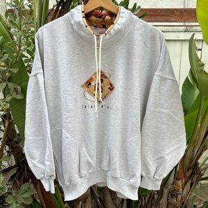 Vintage 1990s Cityscape Canada Seattle Mock Neck Zip Sweatshirt L